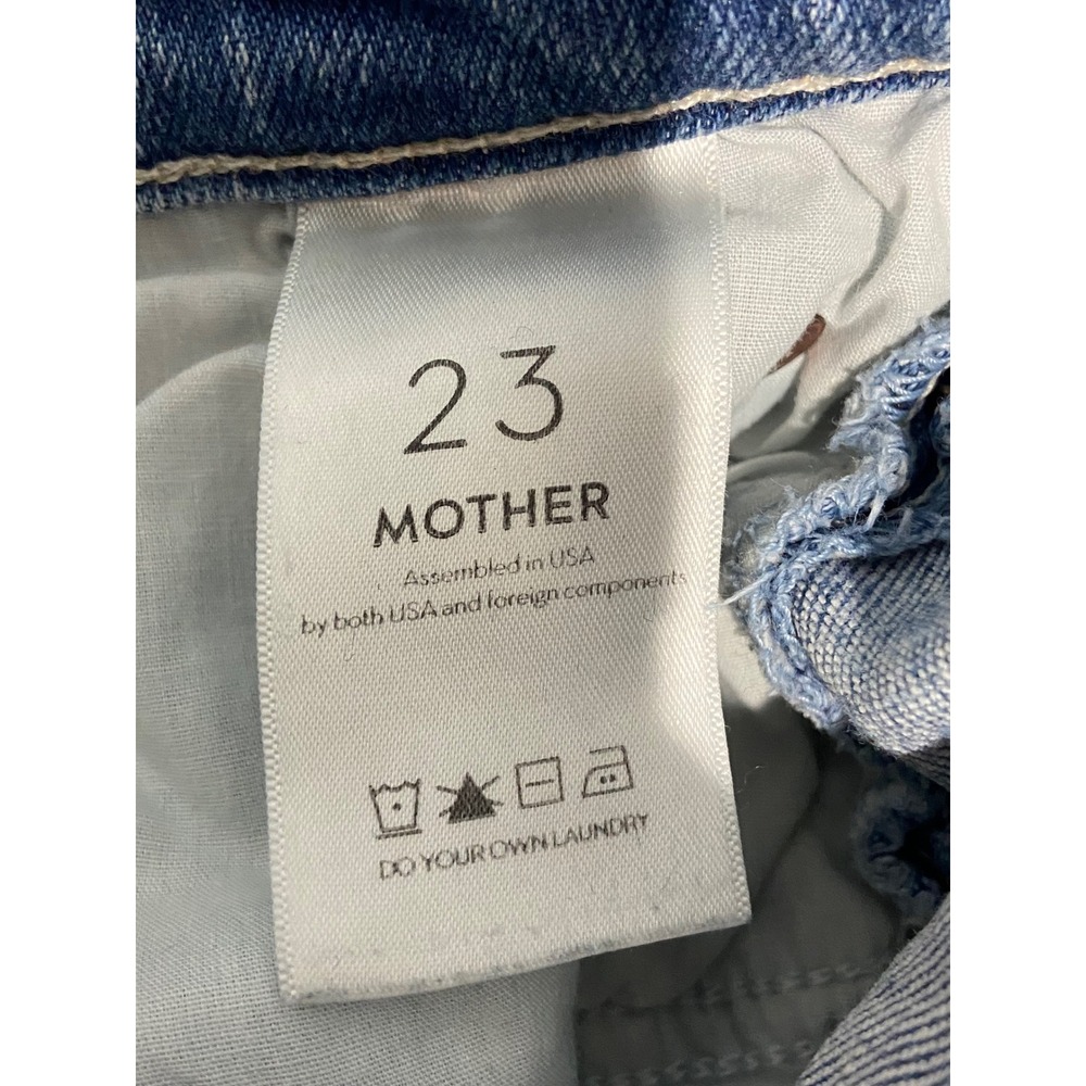 Mother Rascal Ankle Snippet Blast From Past Striaght Mid Distress Light Wash 23 - Picture 7 of 10